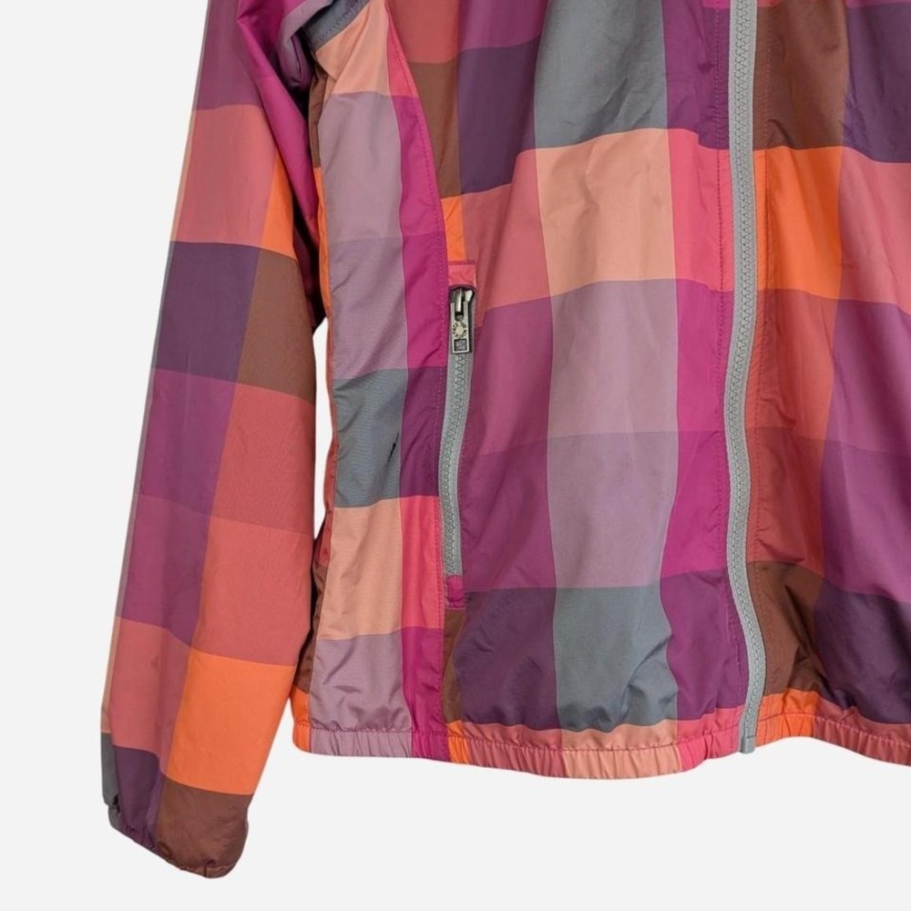 The North Face Patchwork Plaid Windbreaker Full Zip Jacket Pink Medium - Picture 6 of 10